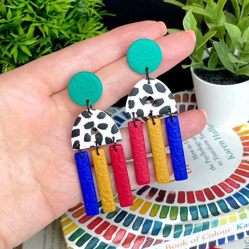 Dalmatian & Rainbow Statement Chandelier Dangles
