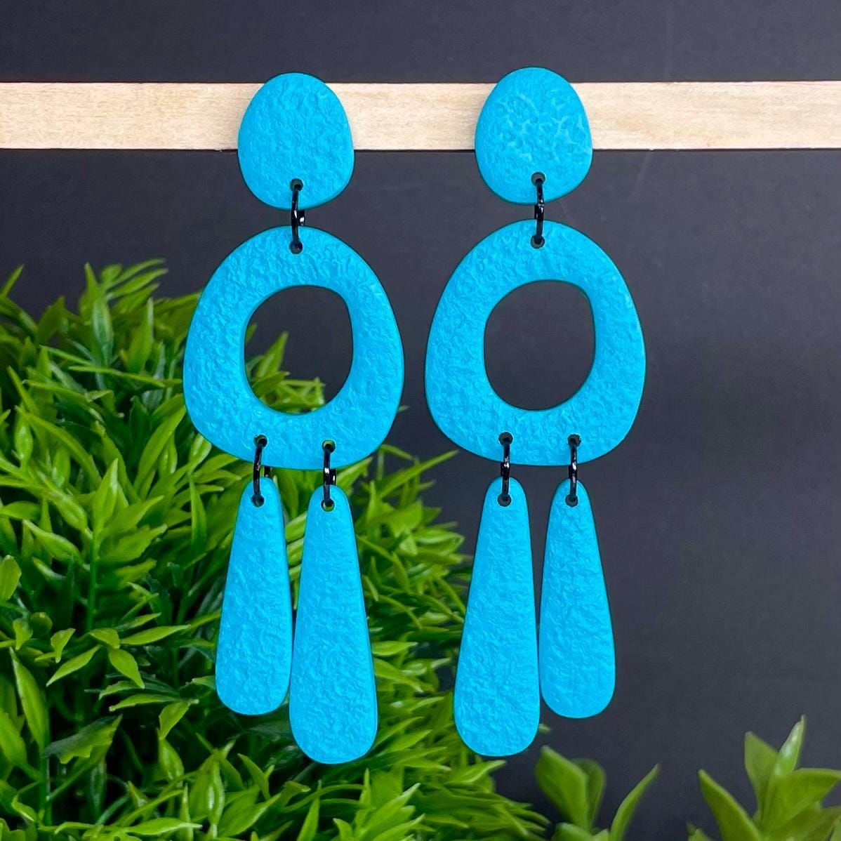 Statement Colour Block Chandelier Dangles