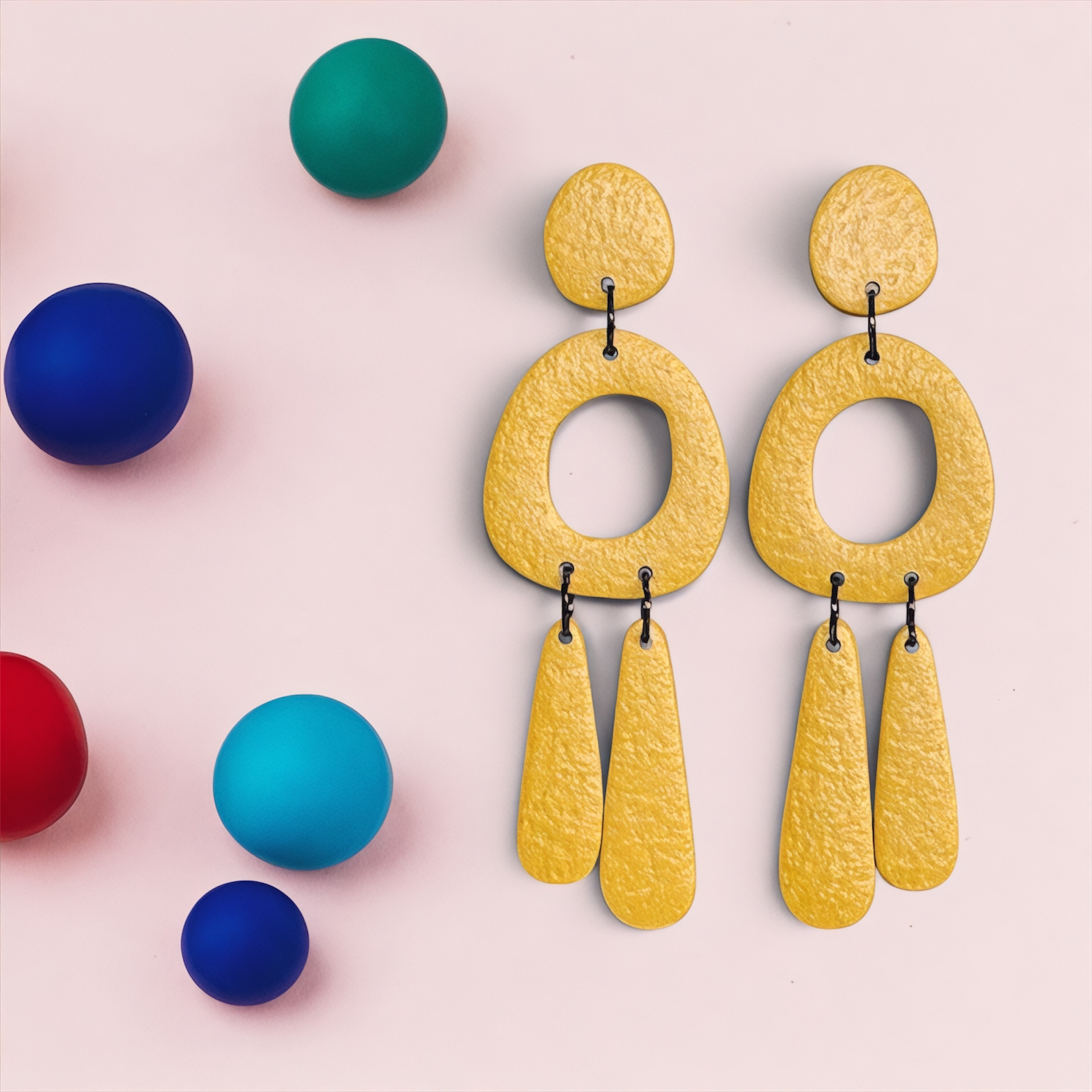 Statement Colour Block Chandelier Dangles