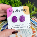 Purple Textured Pebble Studs