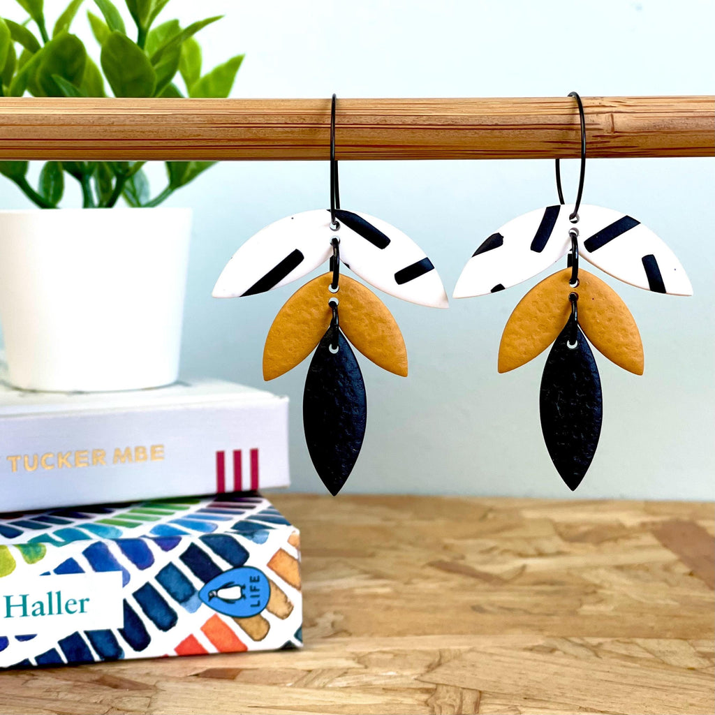 Mustard Yellow & Monochrome Sprinkles Hoops