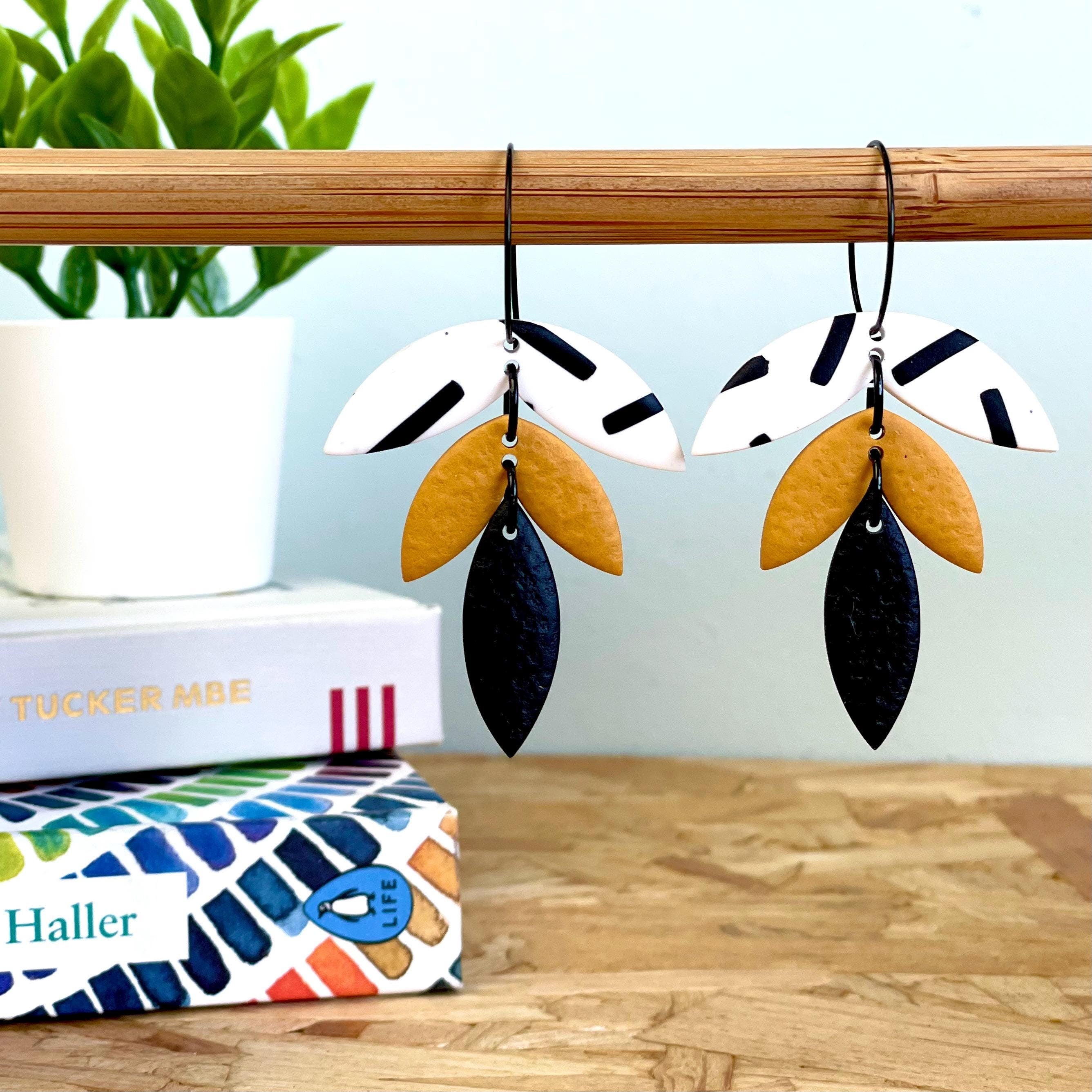 Mustard Yellow & Monochrome Sprinkles Hoops