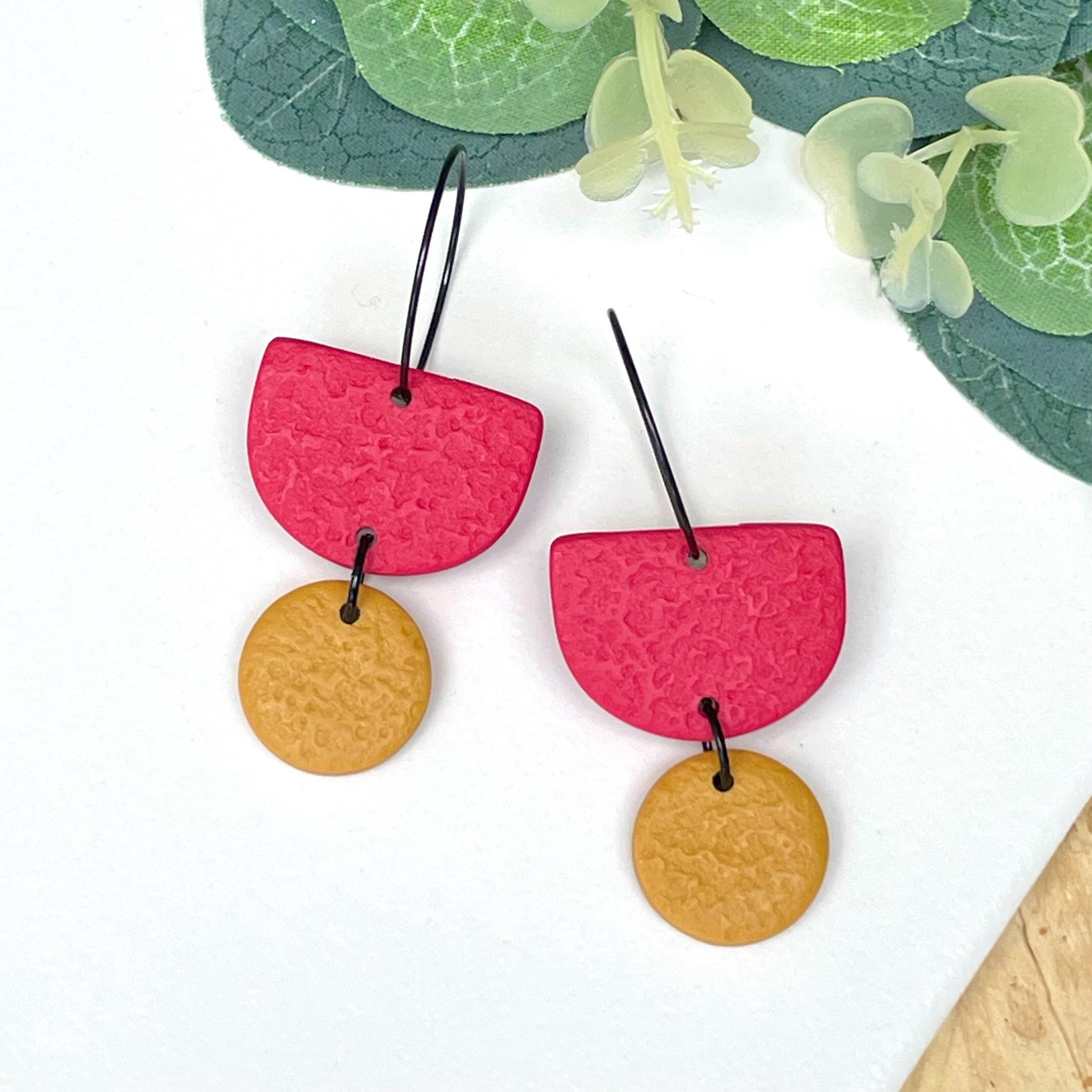 Red & Yellow Colour Block Hoops