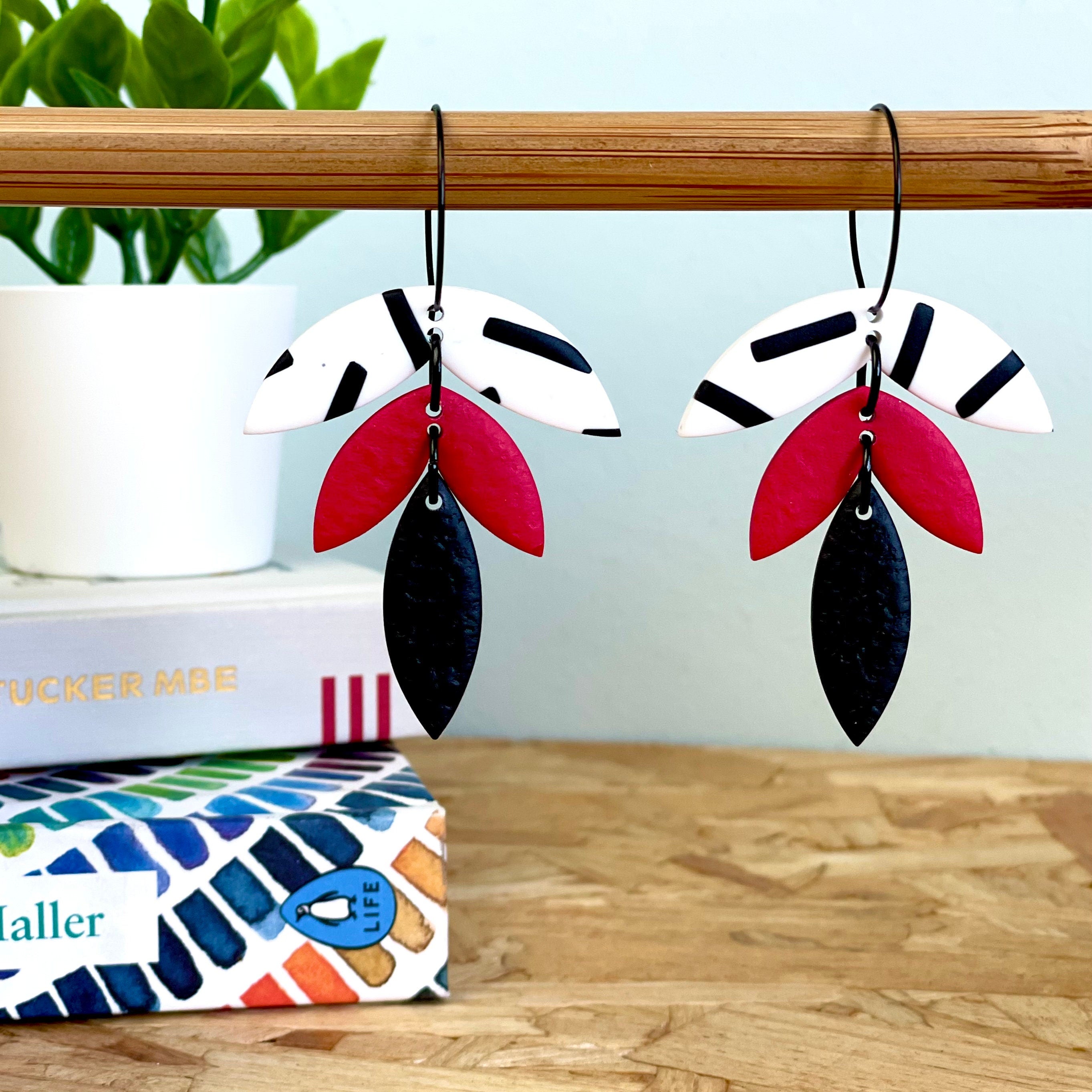 Red & Monochrome Sprinkles Hoops