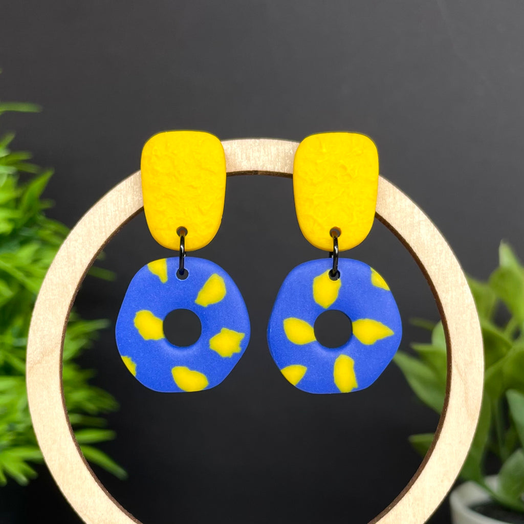 Blue & Yellow Terrazzo Dangles