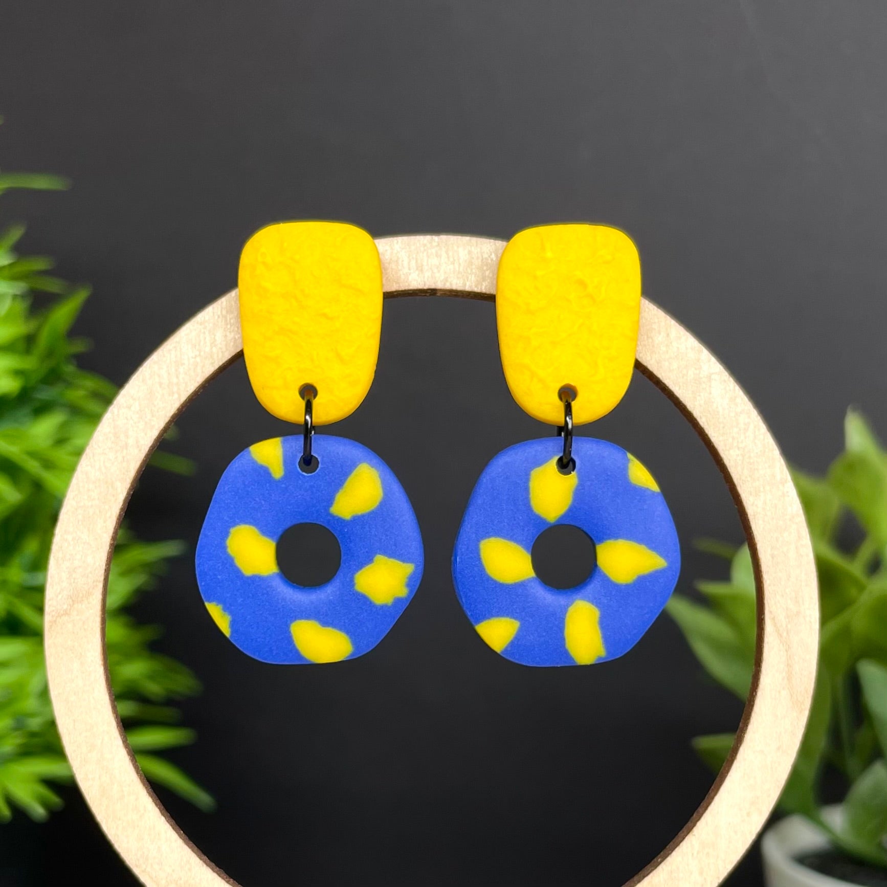 Blue & Yellow Terrazzo Dangles