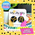 Black & Mustard Squiggle Stud Earrings — Super Seconds