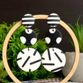 Monochrome Pattern Clash Dangles