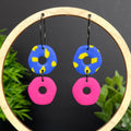 Blue, Yellow & Hot Pink Hoops
