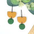 Mustard Yellow & Olive Green Colour Block Hoops