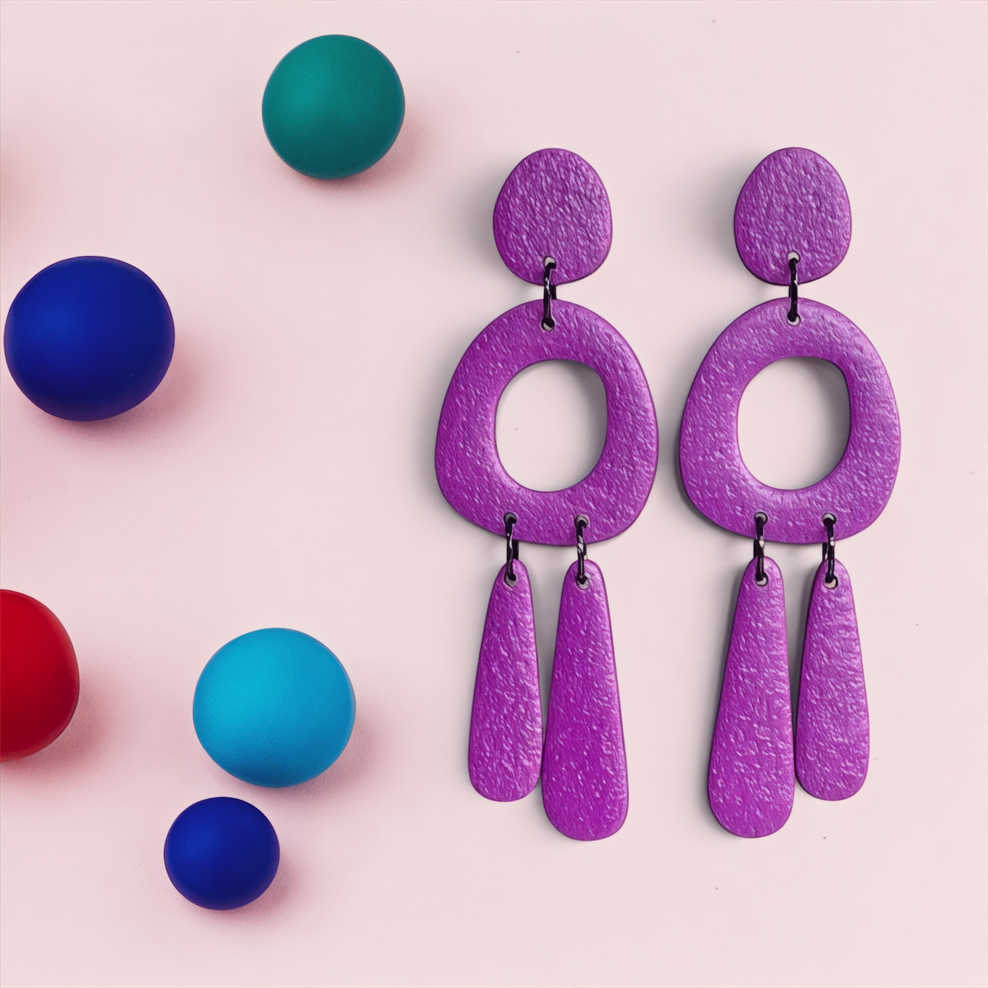 Statement Colour Block Chandelier Dangles