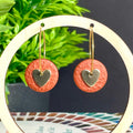 Metallic Bronze & Gold Heart Hoops