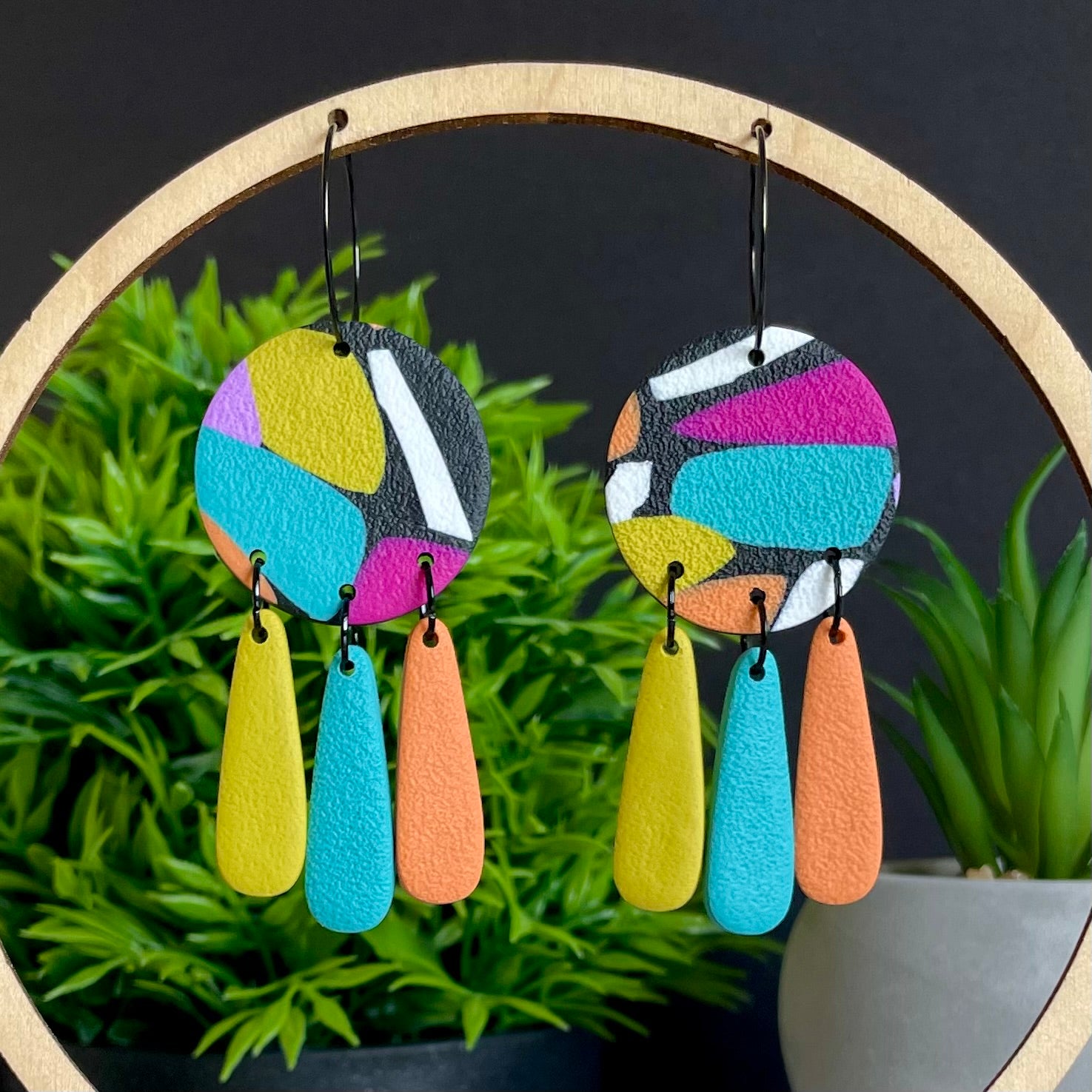 Retro Mosaic Multi Colour Hoops