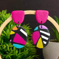 Retro Mosaic Oval Dangle