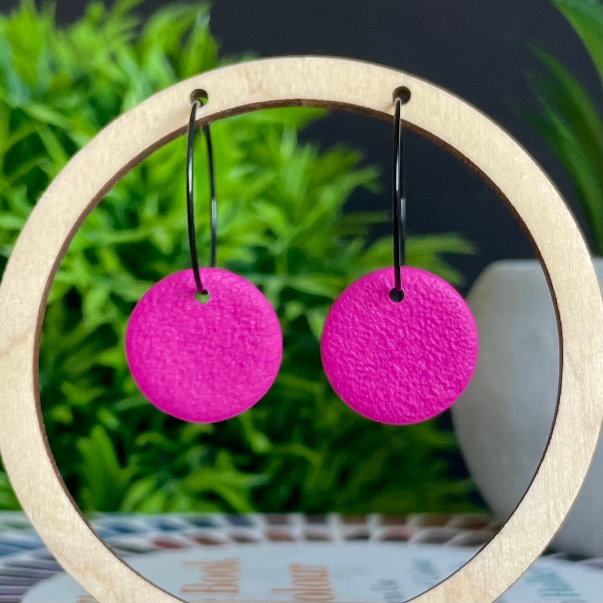 Hot Pink Circle Hoops