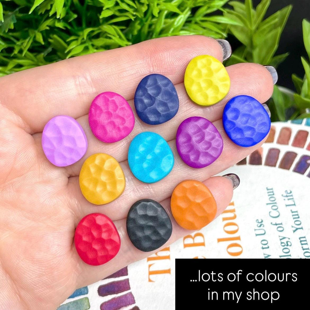 Mustard Yellow Textured Pebble Studs