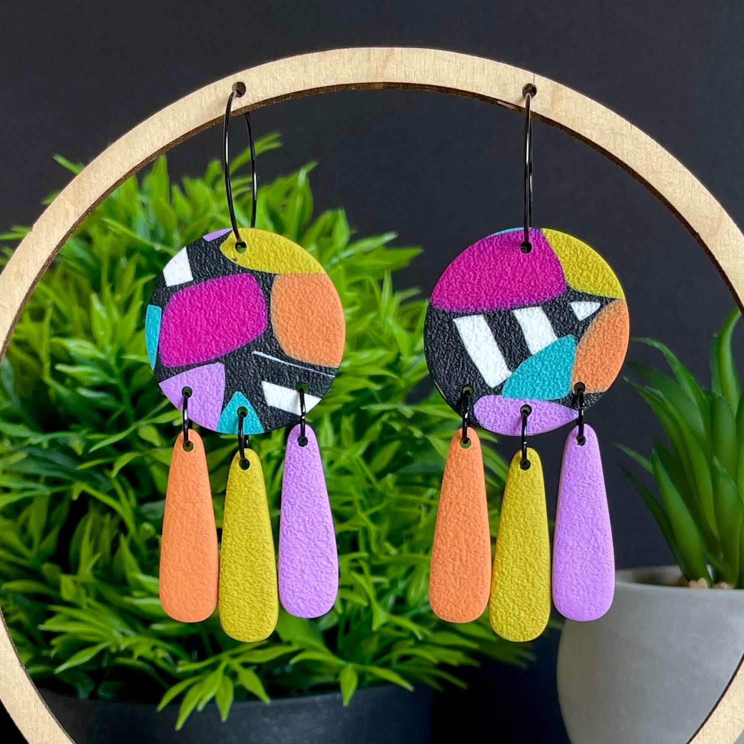 Retro Mosaic Multi Colour Hoops