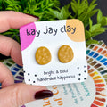 Mustard Yellow Textured Pebble Studs