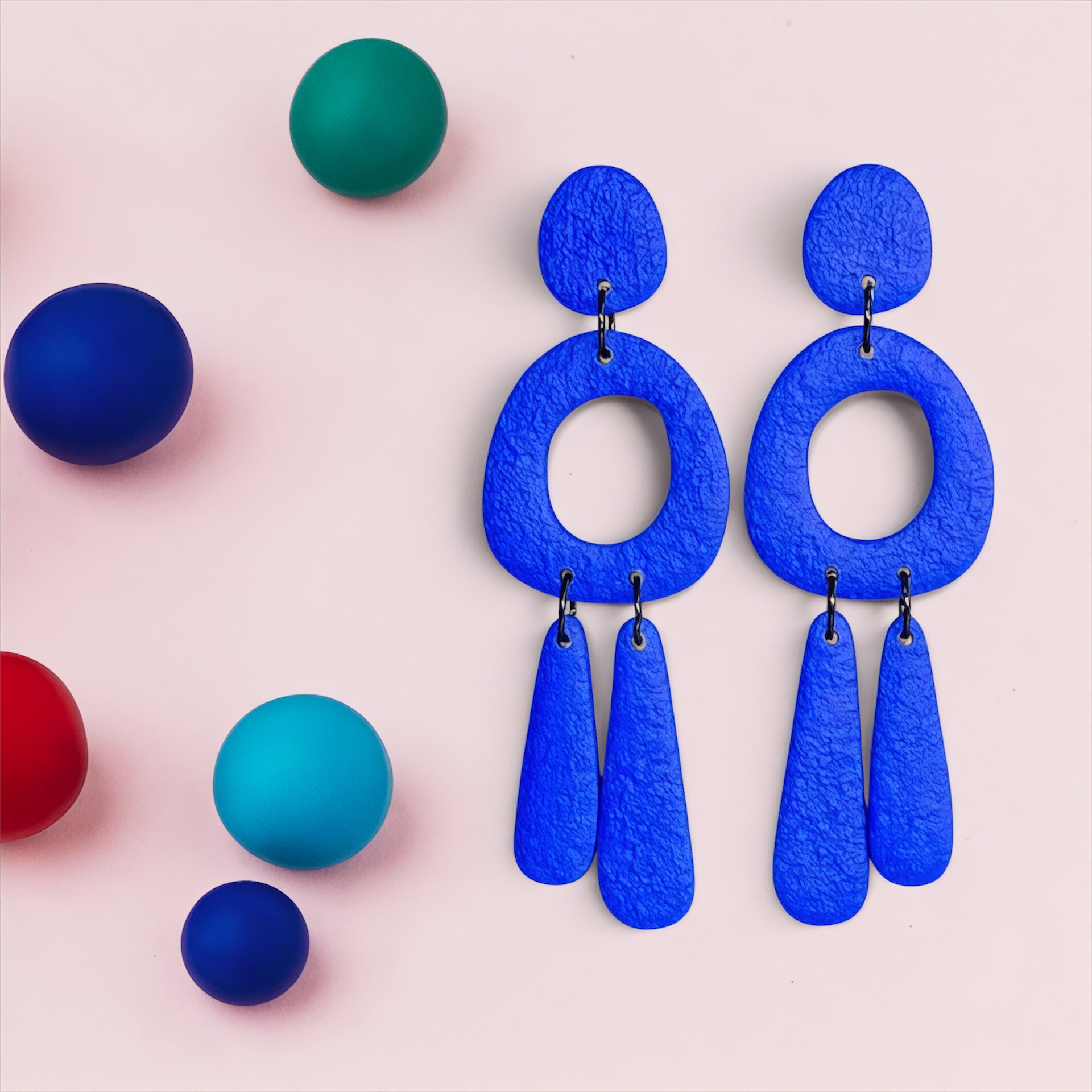 Statement Colour Block Chandelier Dangles