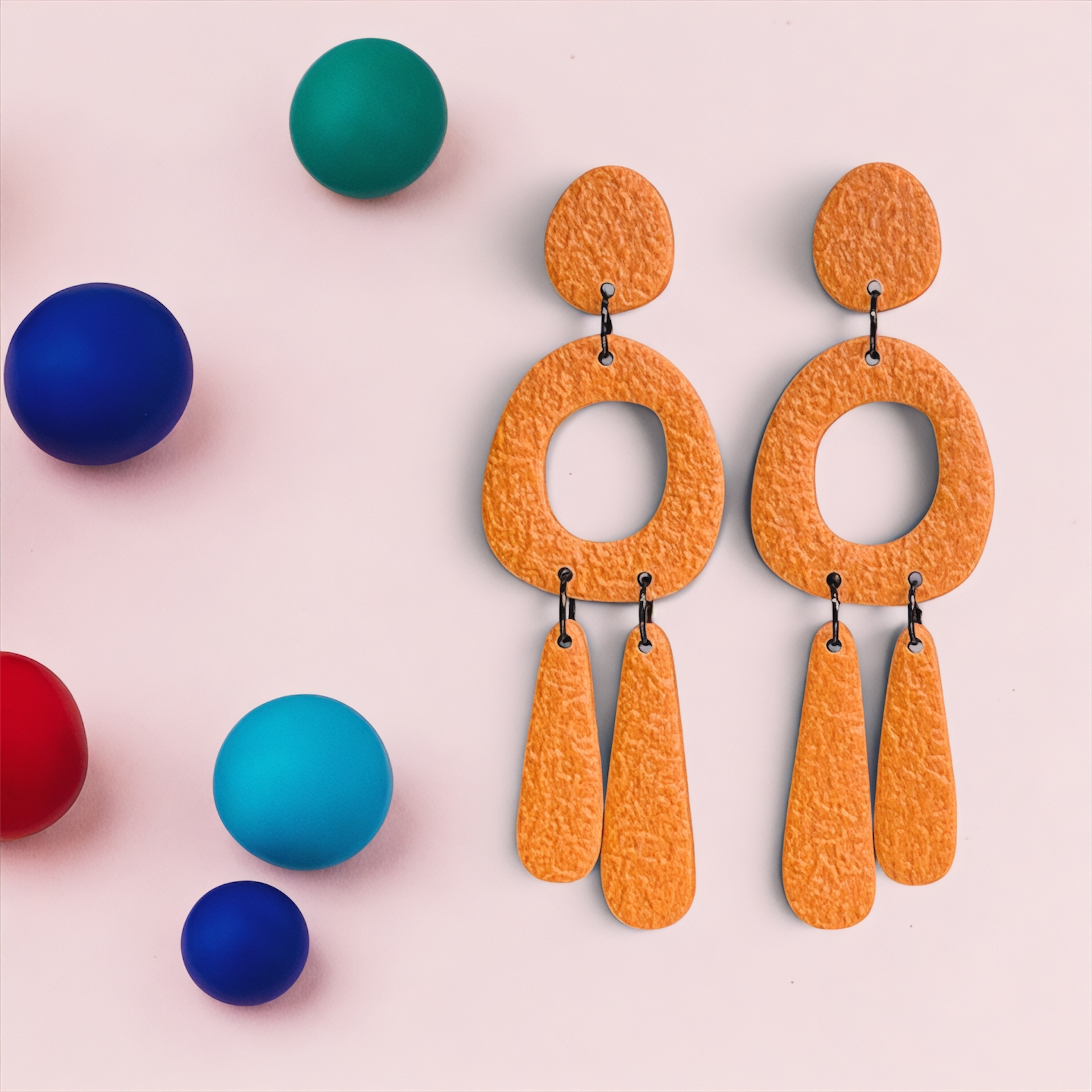 Statement Colour Block Chandelier Dangles
