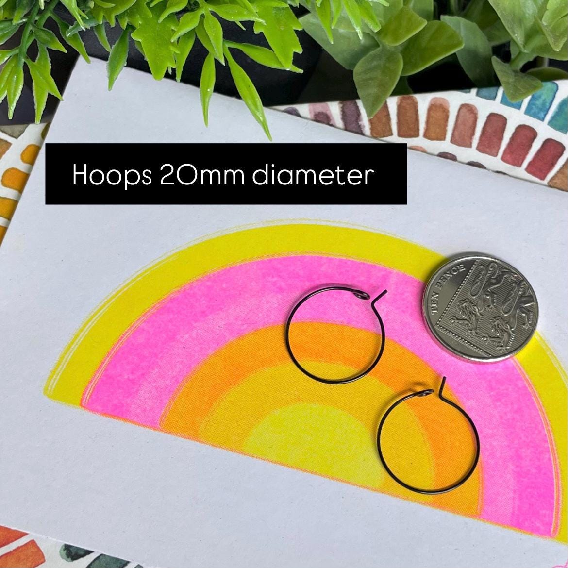 Hot Pink & Lilac Colour Block Hoops