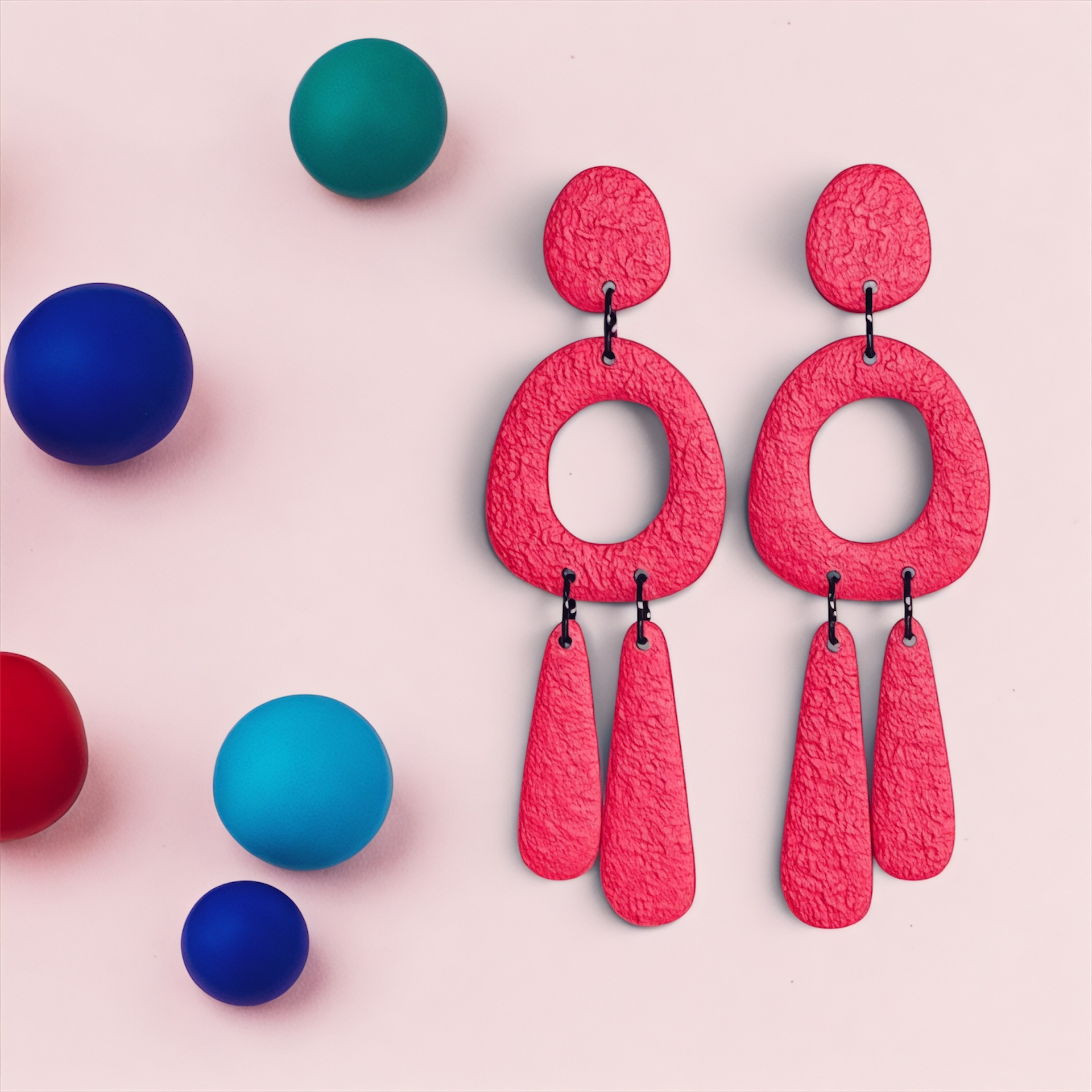 Statement Colour Block Chandelier Dangles