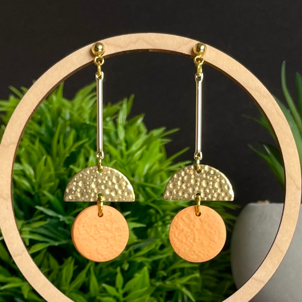 Peach & Gold Long Dangle