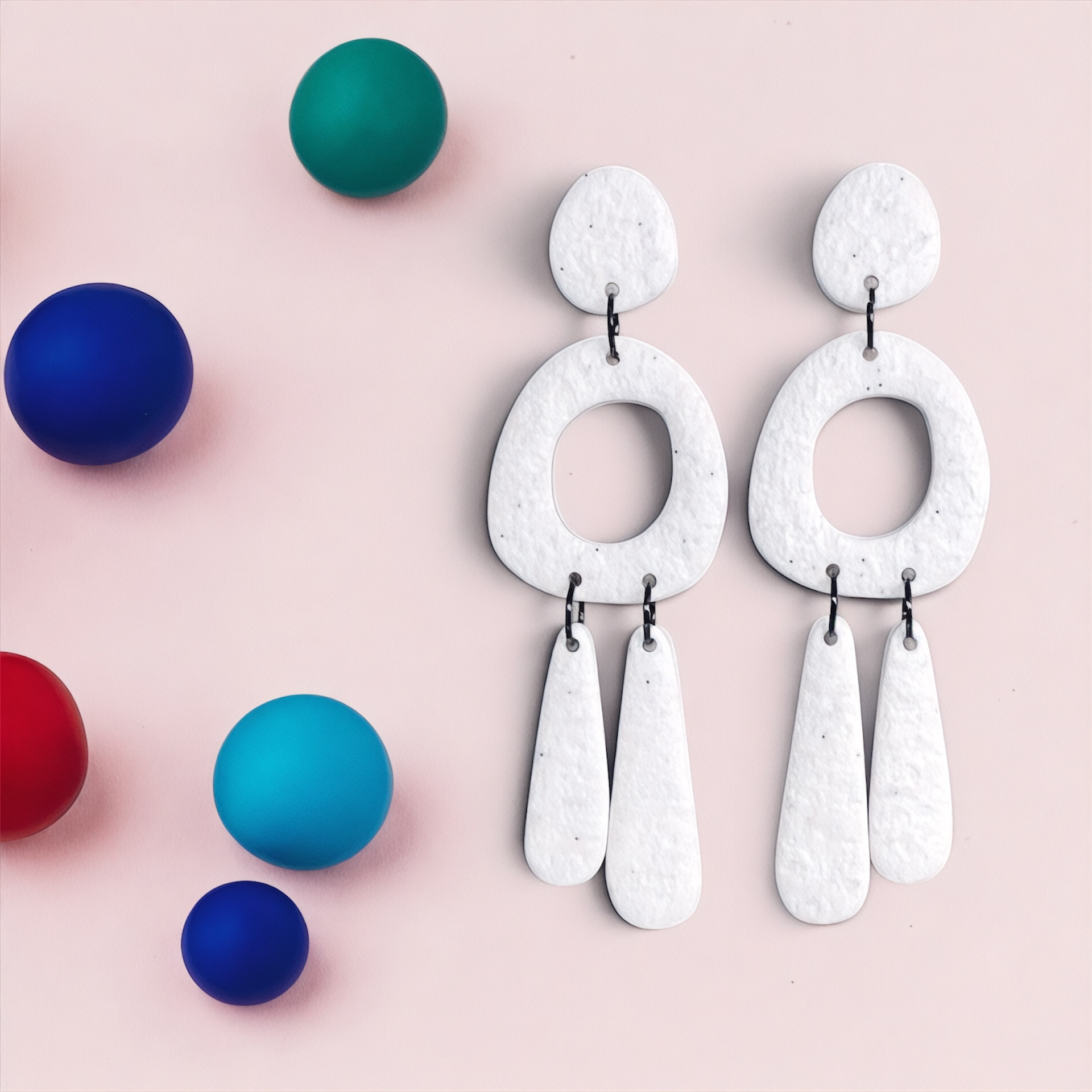 Statement Colour Block Chandelier Dangles