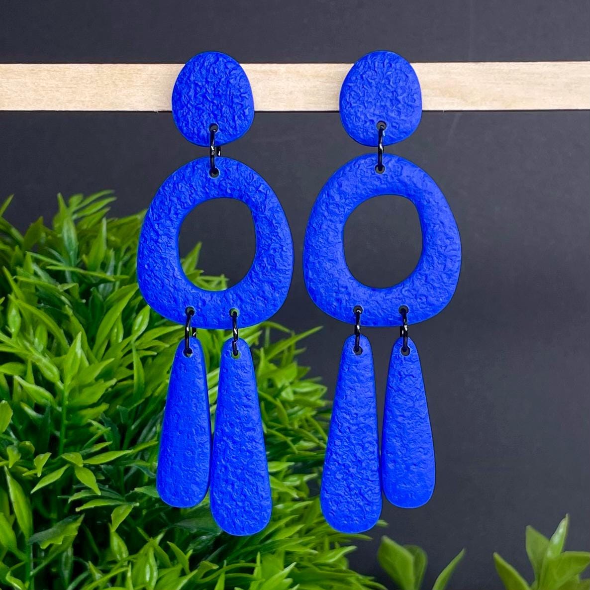 Statement Colour Block Chandelier Dangles