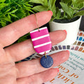 Pink & White Stripe Hoop