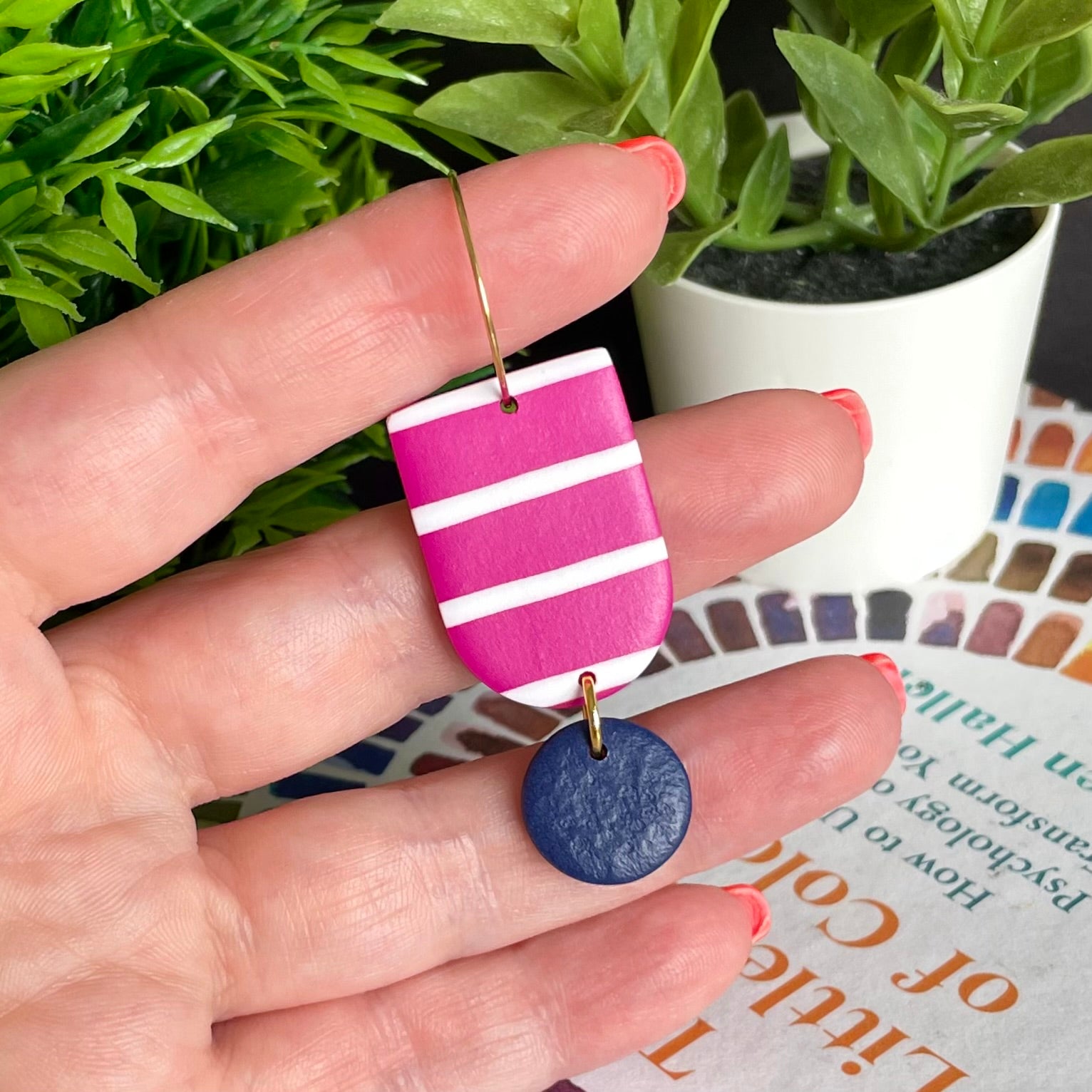 Pink & White Stripe Hoop