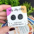 Black Textured Pebble Studs