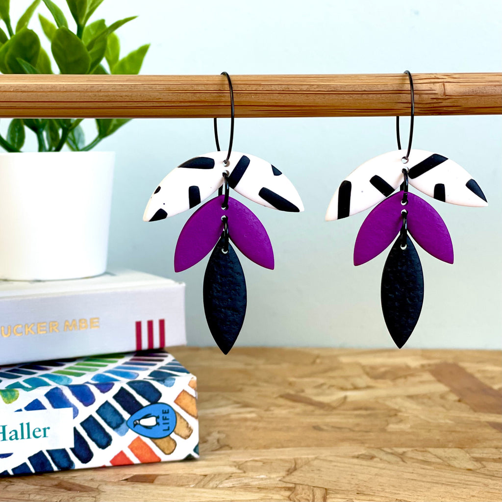Purple & Monochrome Sprinkles Hoops