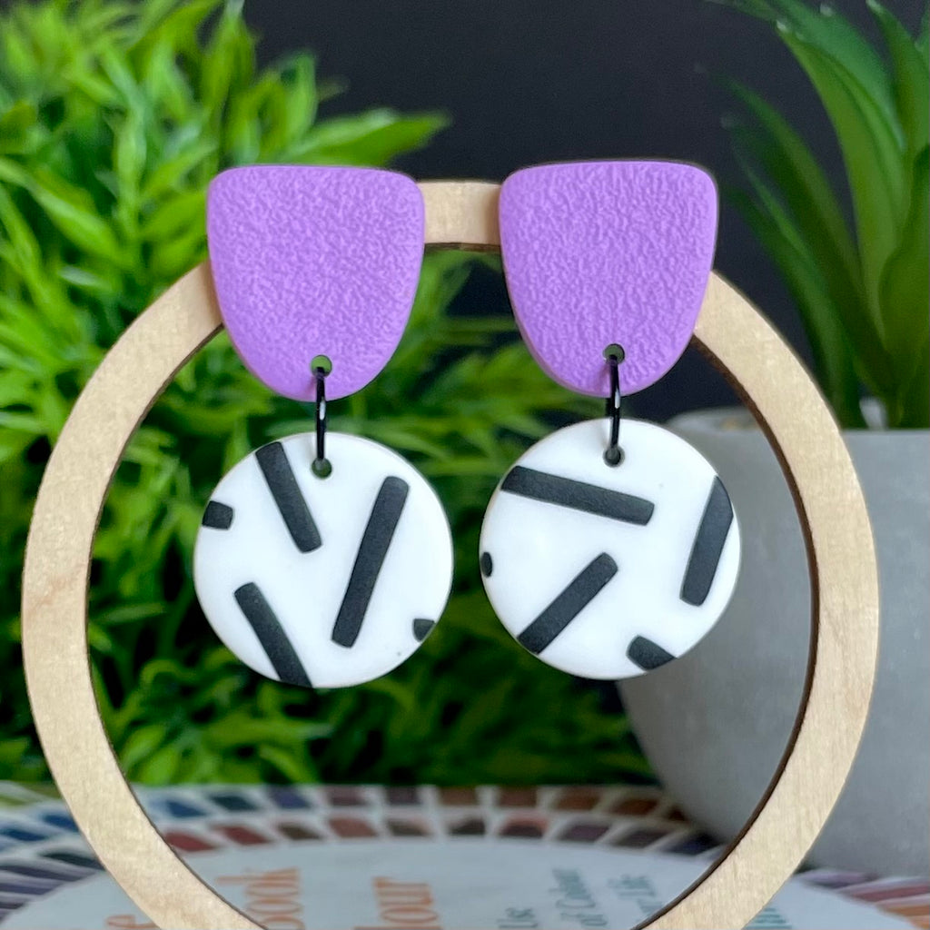 Lilac with Monochrome Sprinkles Dangles
