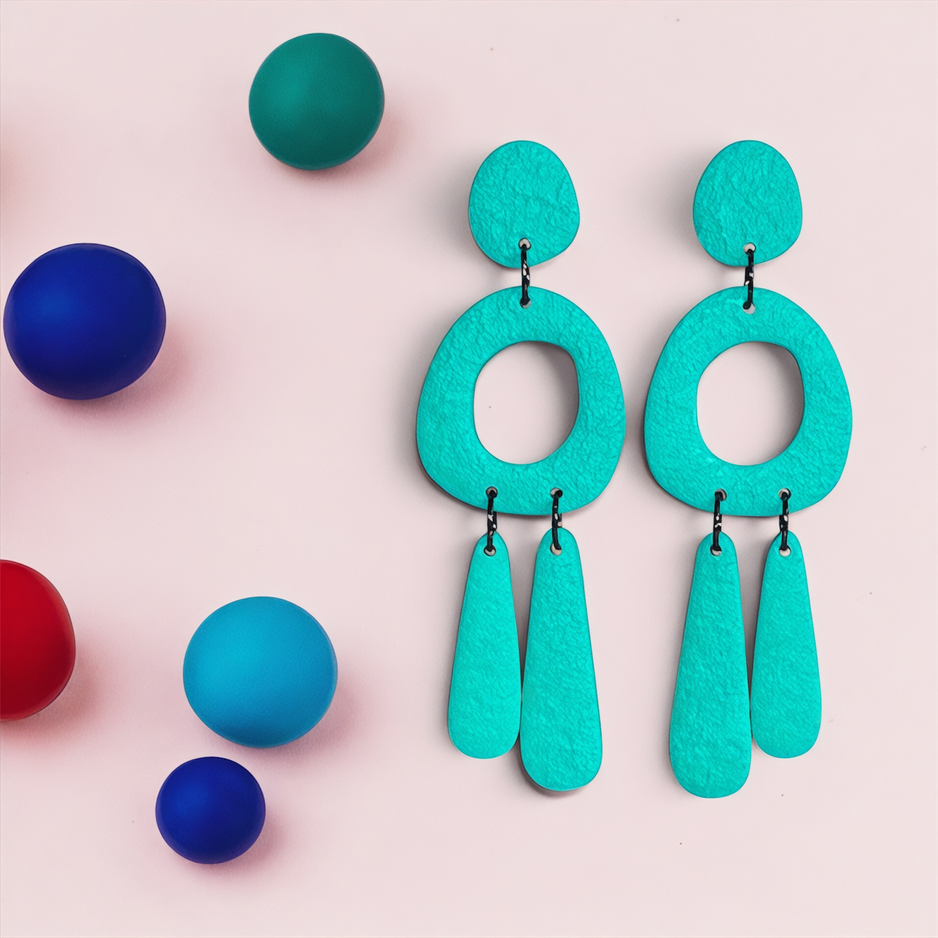 Statement Colour Block Chandelier Dangles