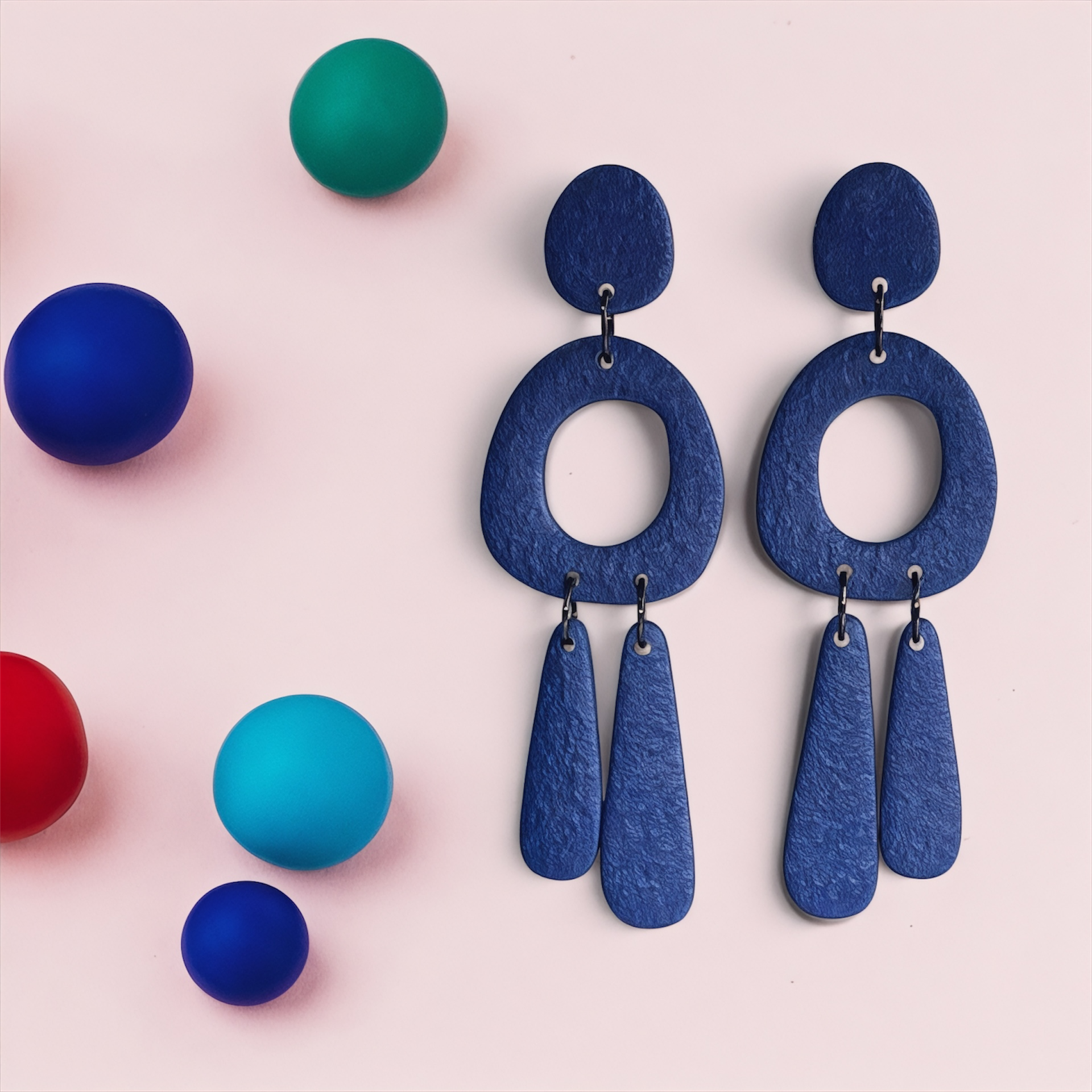 Statement Colour Block Chandelier Dangles