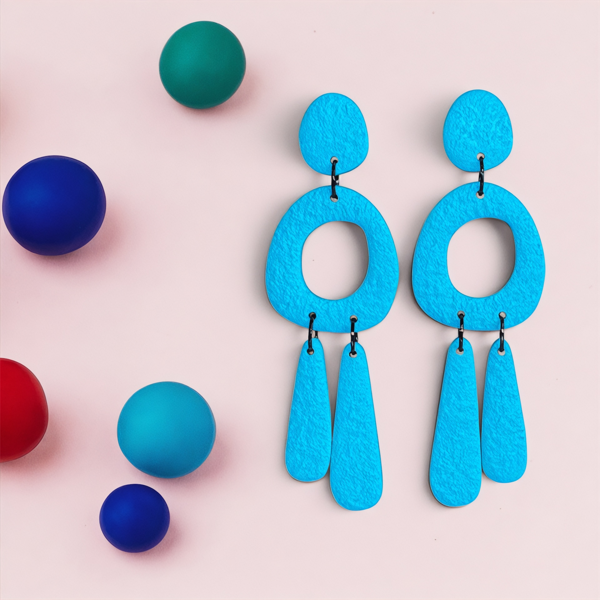 Statement Colour Block Chandelier Dangles