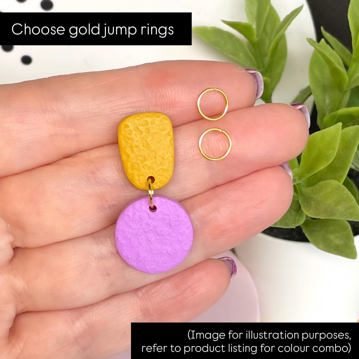 Colour pop dangle earrings with gold jump ring option