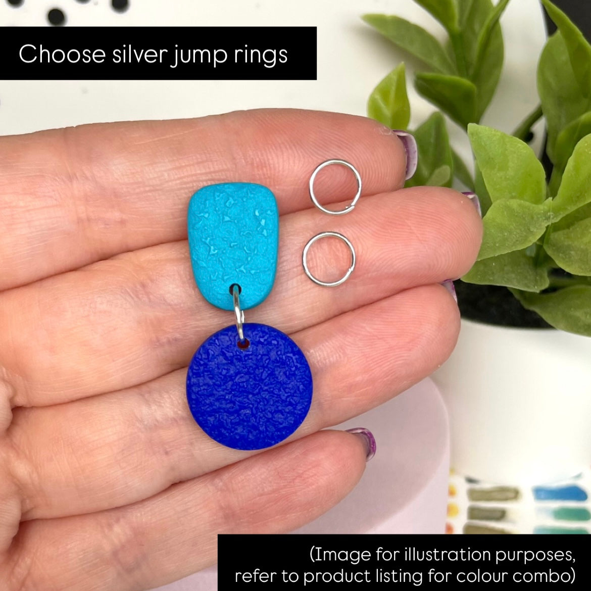 Colour pop dangle earrings with silver jump ring option