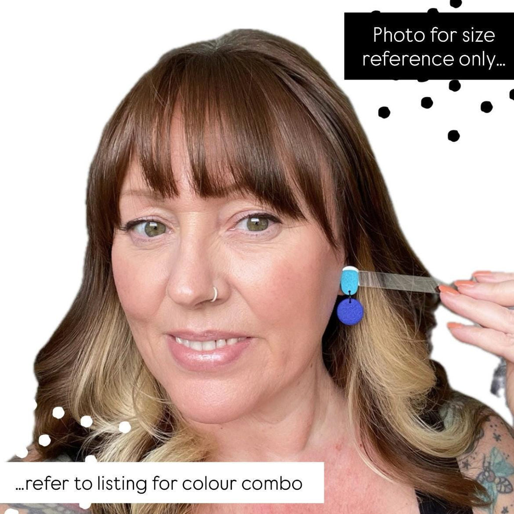 Colour pop dangle earrings try on pic for size reference