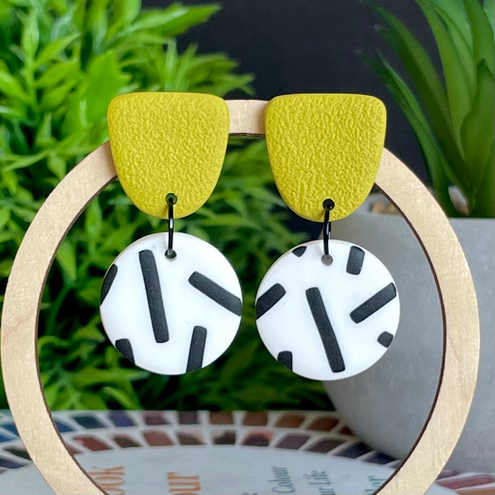 Pistachio with Monochrome Sprinkles Dangles