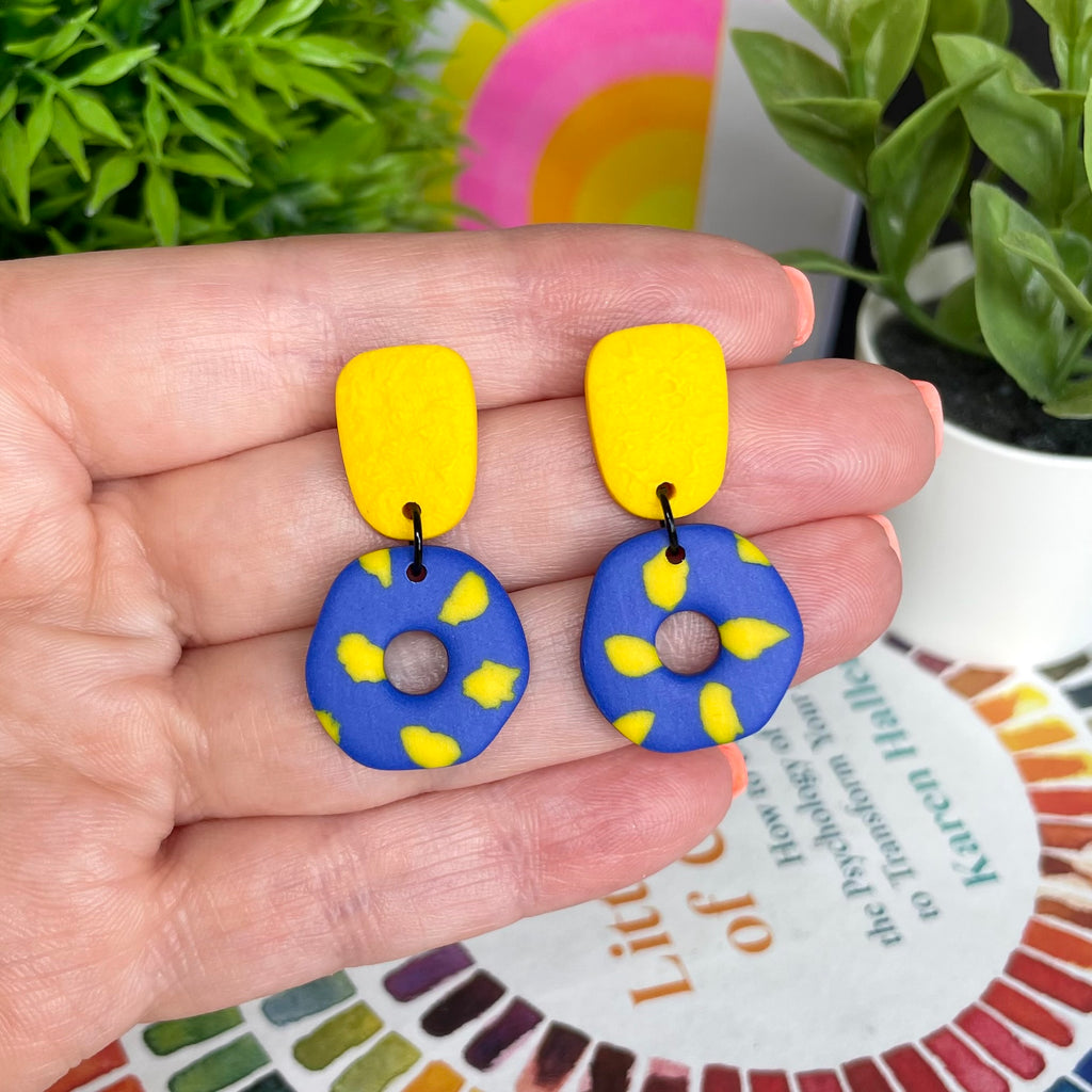 Blue & Yellow Terrazzo Dangles