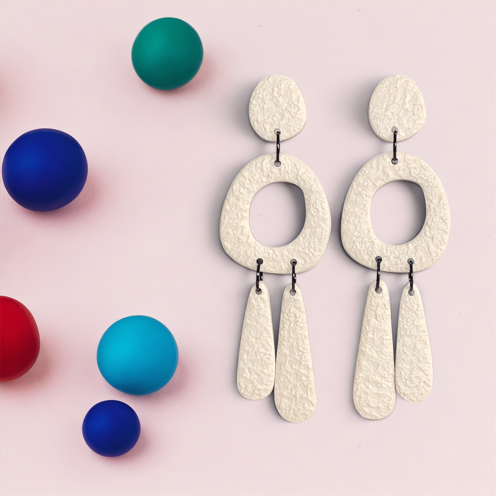 Statement Colour Block Chandelier Dangles