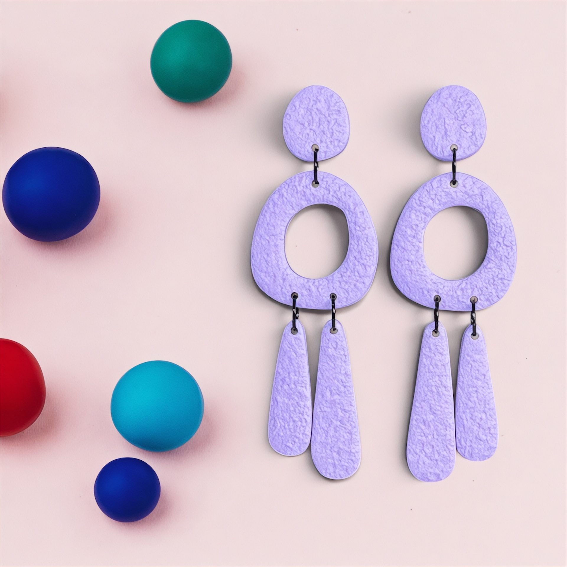 Statement Colour Block Chandelier Dangles