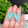 Duck Egg Blue Heart Hoops
