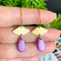 Lilac & Gold Art Deco Dangle