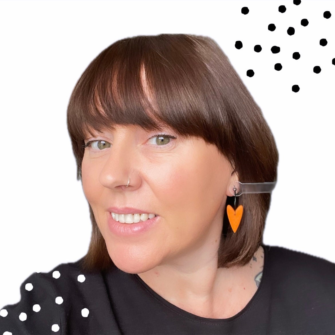 Orange heart hoops try on picture for size reference