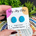 Turquoise Textured Pebble Studs