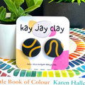 Black & Mustard Squiggle Studs