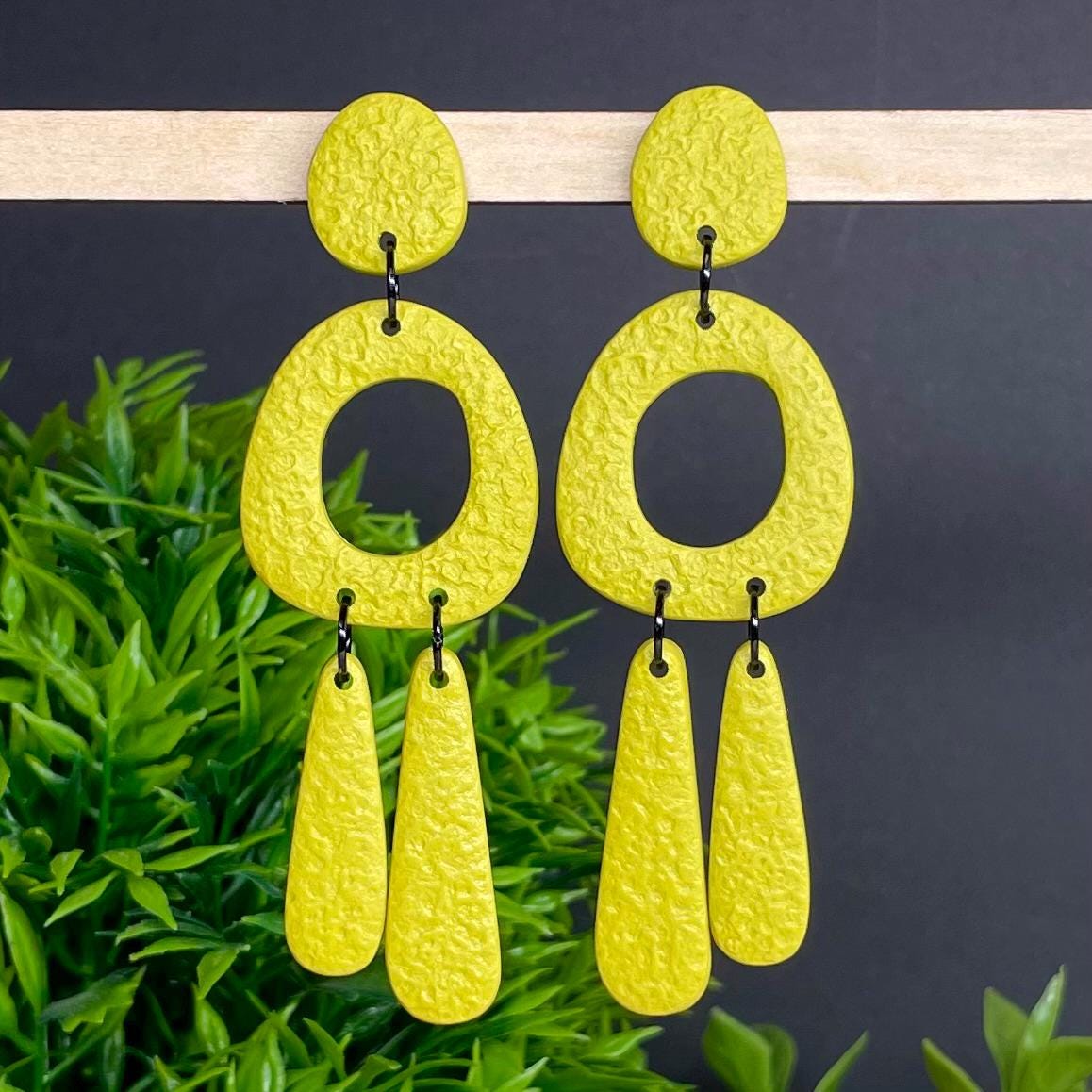 Statement Colour Block Chandelier Dangles